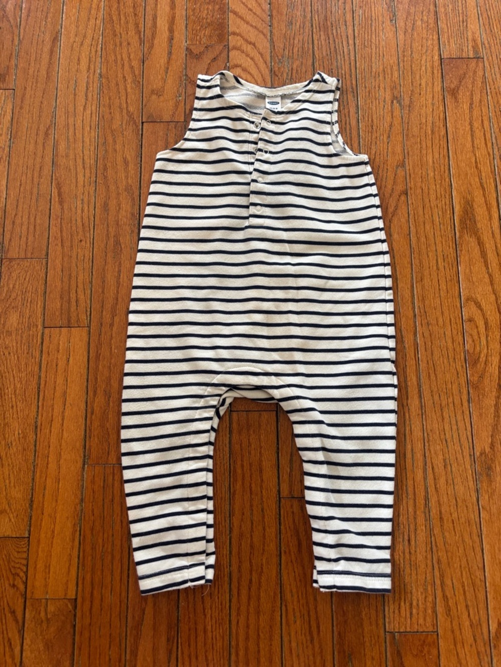Old Navy Striped Sleeveless Romper in Navy & Cream